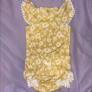 Yellow Floral Baby Romper
